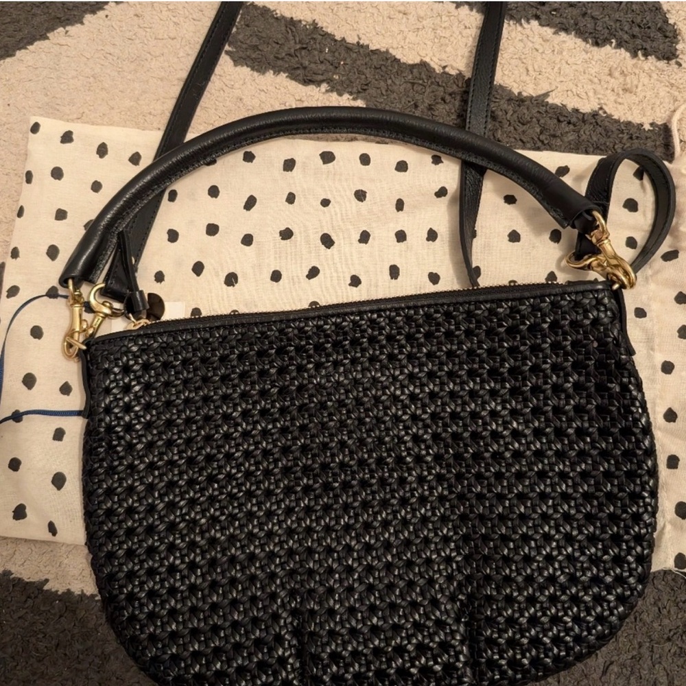 Clare V Petit Moyen Black Rattan Messenger Bag - Picture 6 of 9